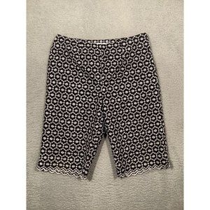 Vintage David Brooks Long Shorts Culottes Black‎ Embroidered Side Zip Size 8